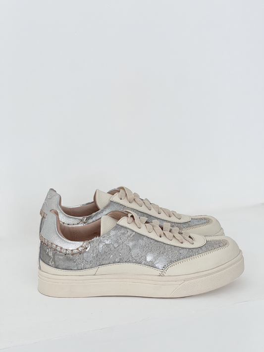 Zapatilla Woolf Cream & Silver